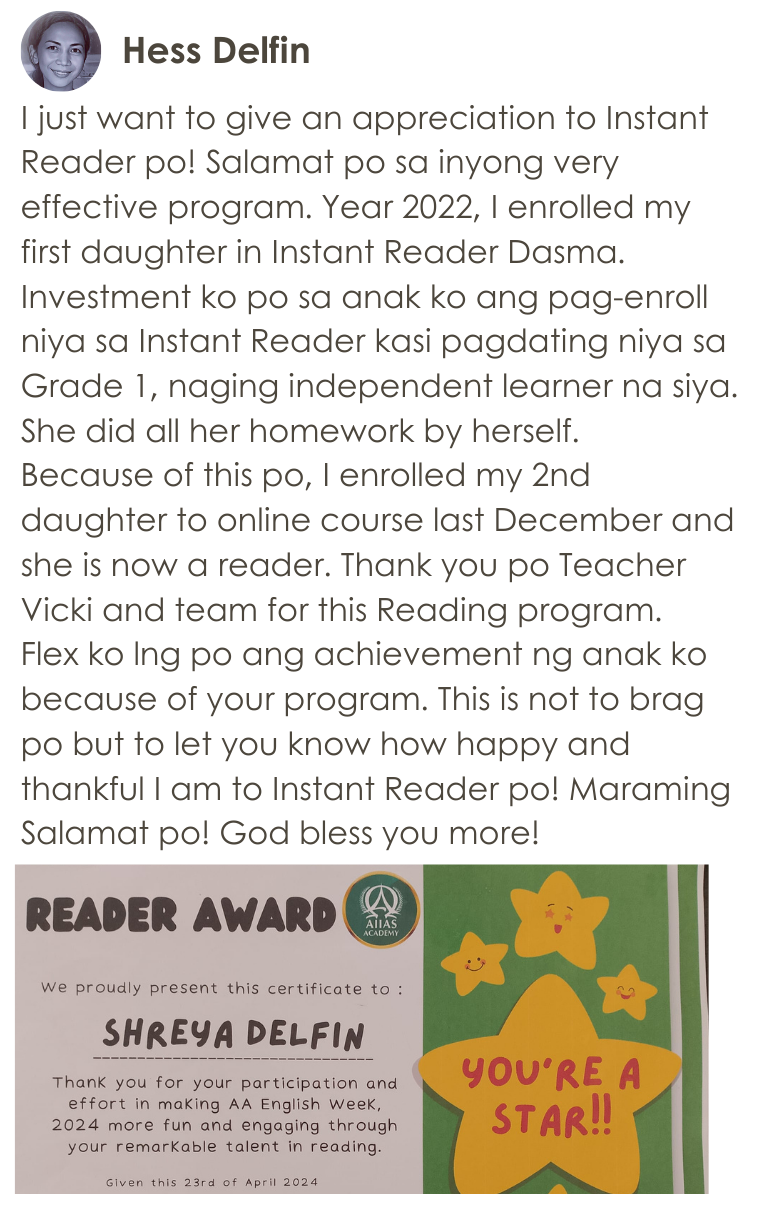 Testimonial Screenshot